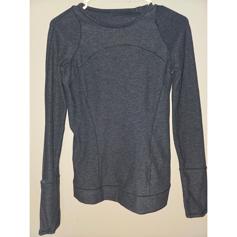 Lululemon Swiftly Tech Long Sleeve Crew Dark Forest Green Heathered Size 4